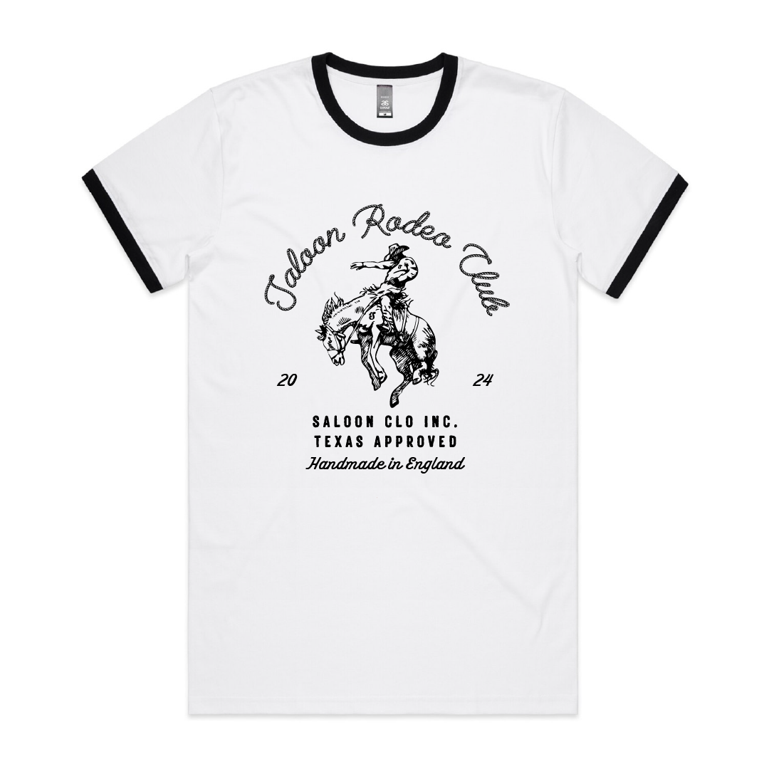 SALOON RODEO CLUB - W/B RINGER TEE