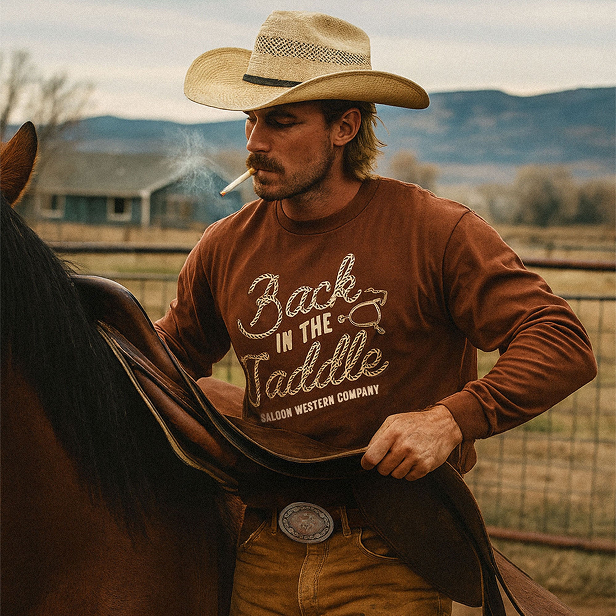 BACK IN THE SADDLE - HEAVY L/S TEE