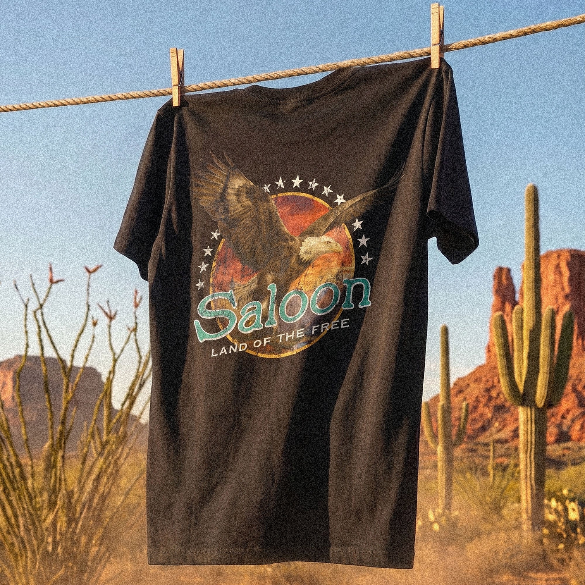 Eagle Land Of The Free - Faded Heavy Tee