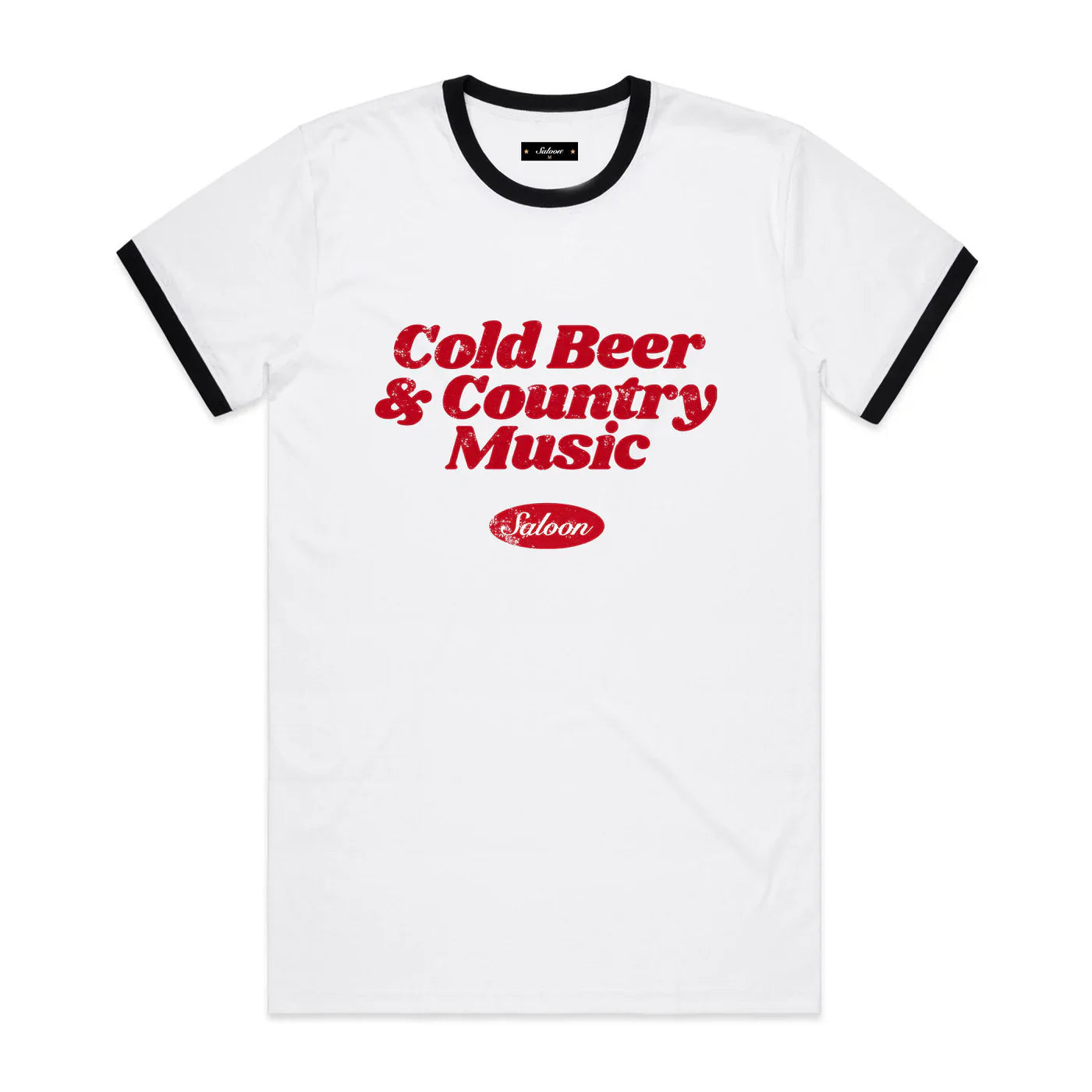 Cold Beer & Country Music Ringer Tee - Black
