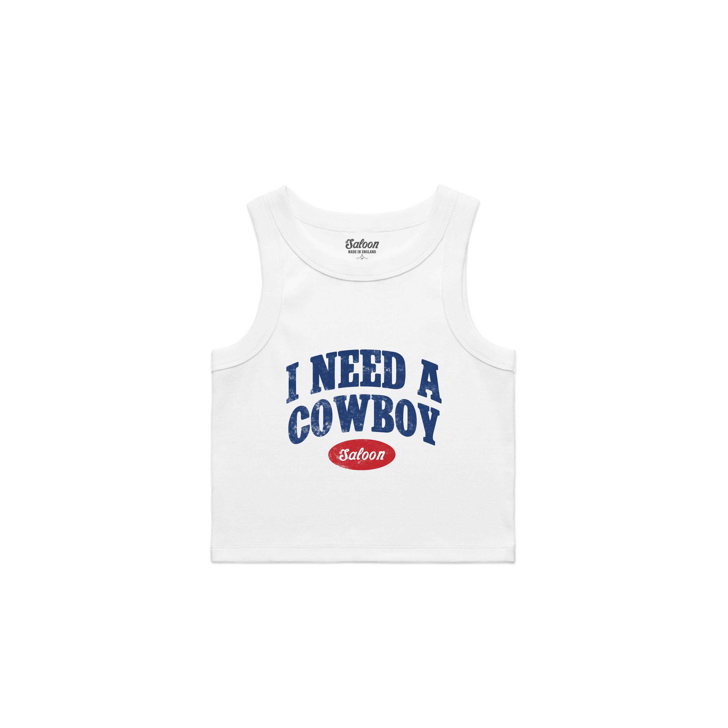 I NEED A COWBOY - WOMENS RIB CROP TANK