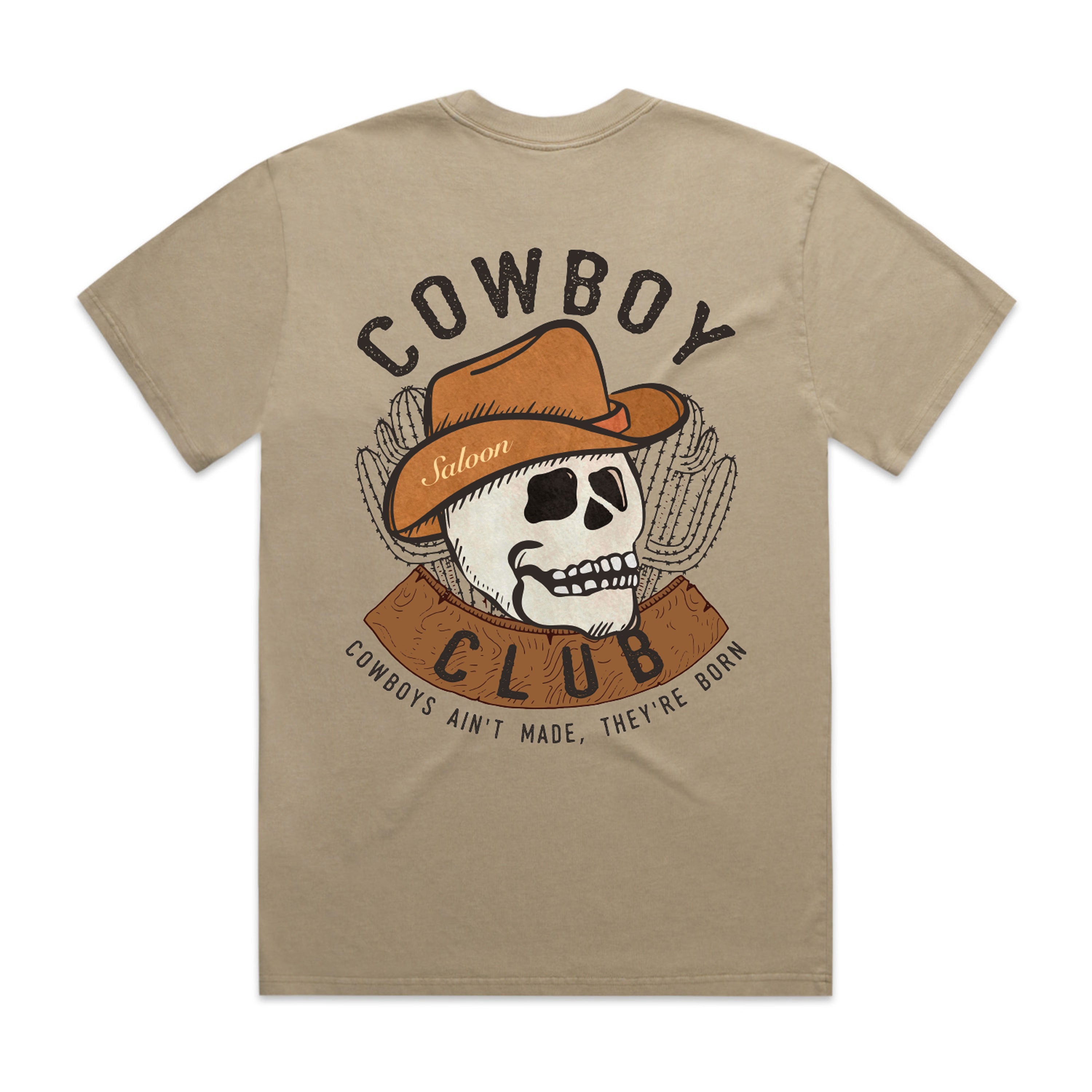 COWBOY CLUB SKULL - HEAVY FADED TEE