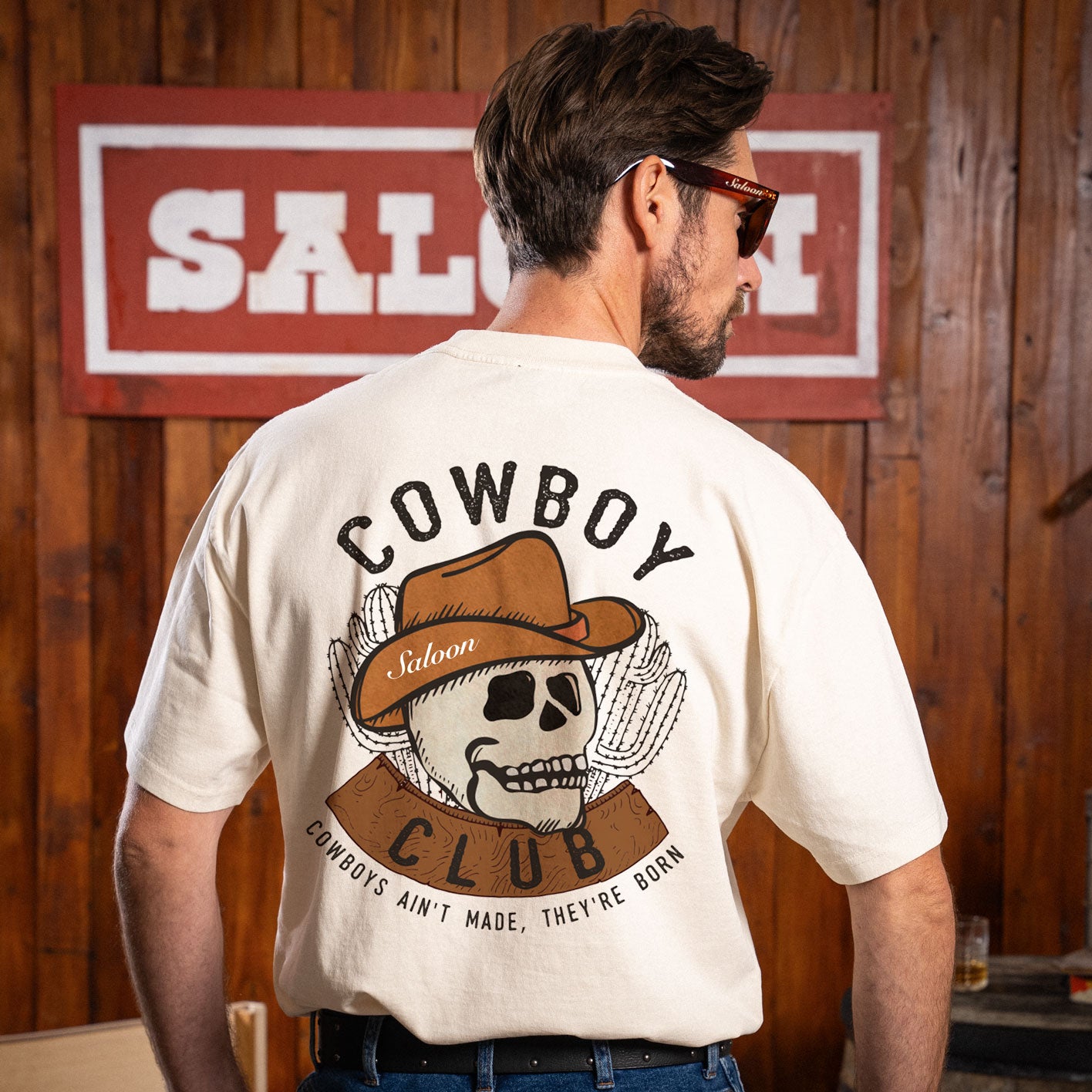 COWBOY CLUB SKULL - HEAVY TEE (SALE)