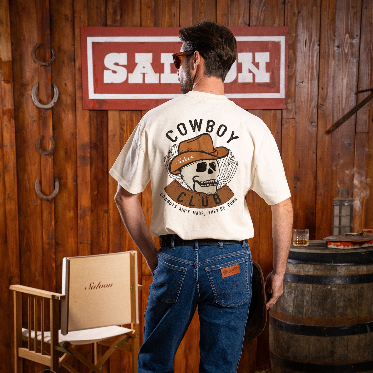 COWBOY CLUB SKULL - HEAVY TEE (SALE)