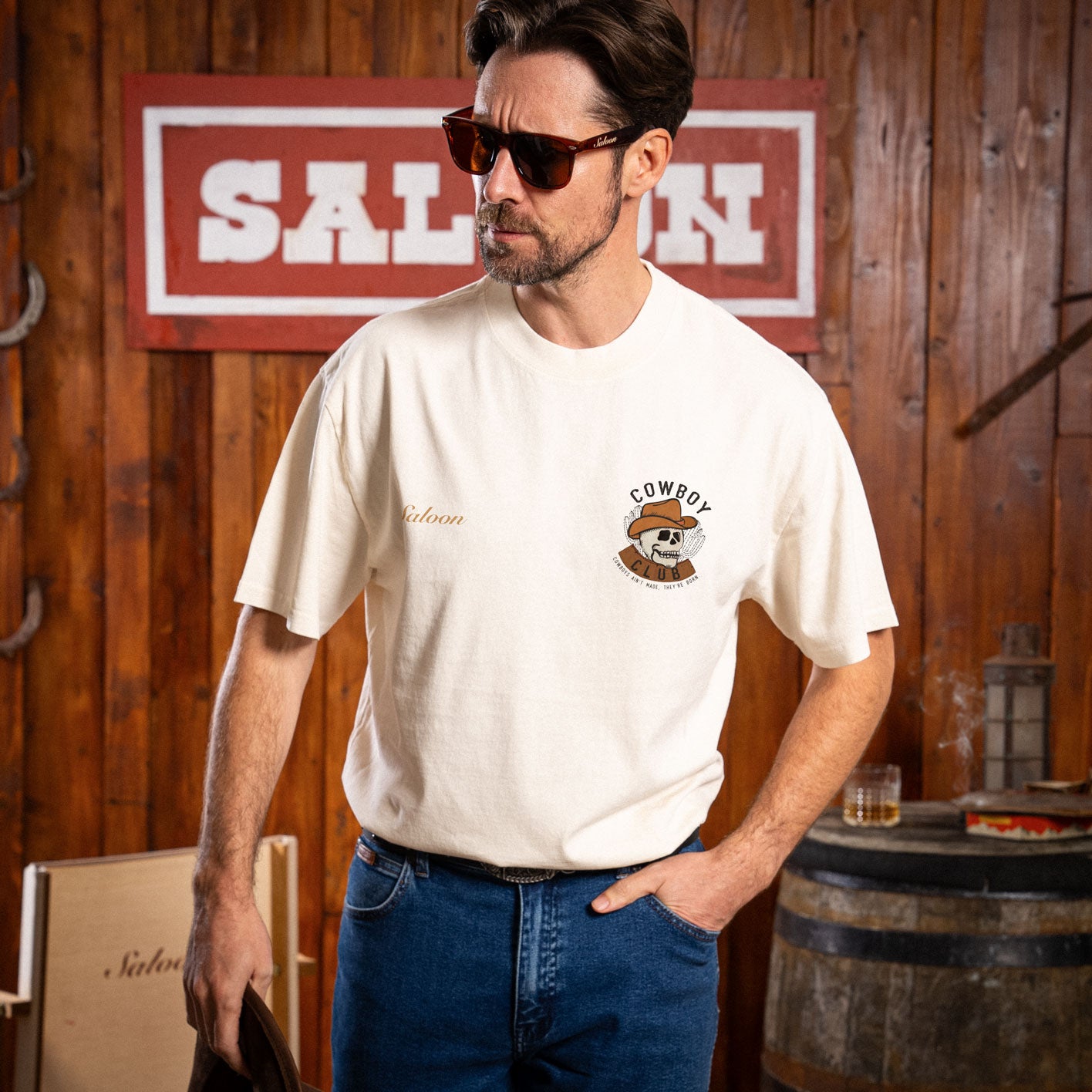 COWBOY CLUB SKULL - HEAVY TEE (SALE)