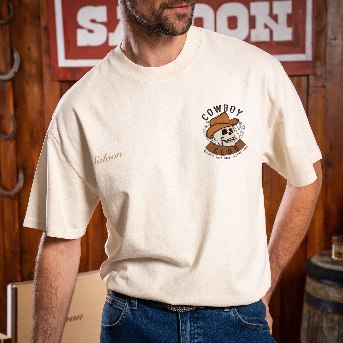 COWBOY CLUB SKULL - HEAVY TEE (SALE)