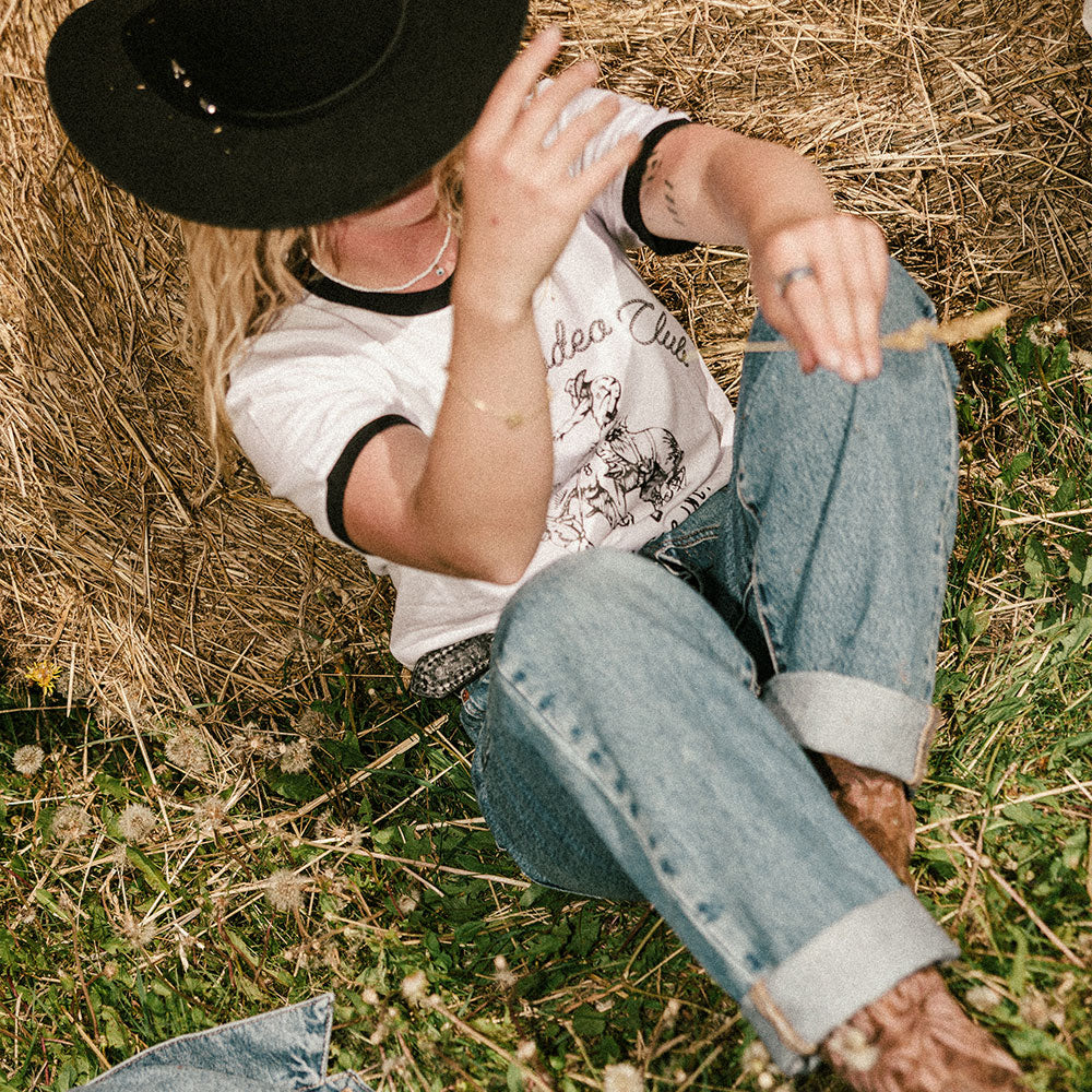 Saloon Rodeo Club - Ringer Tee (W/B)