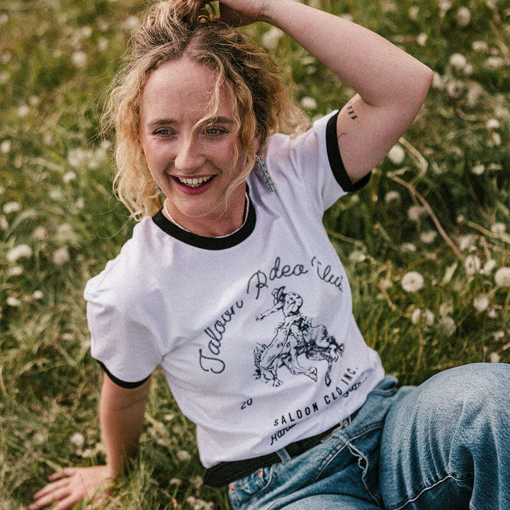 Saloon Rodeo Club - Ringer Tee (W/B)