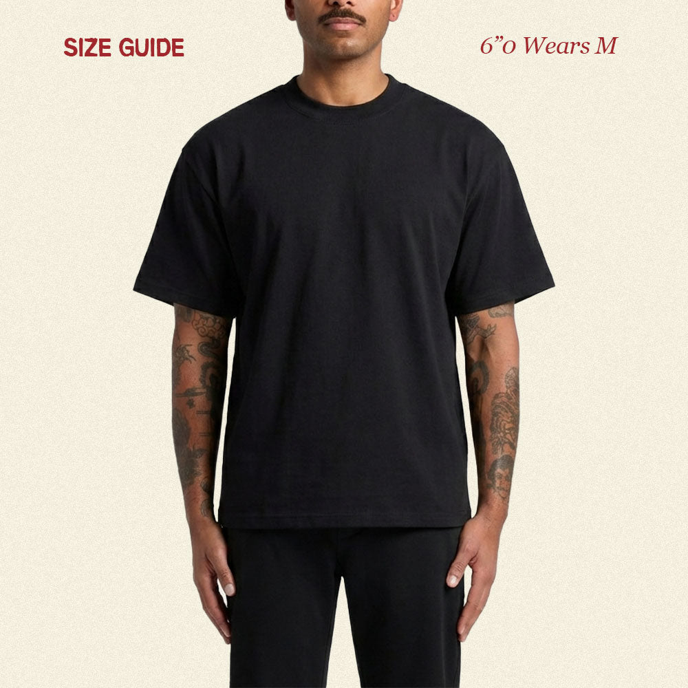 RODEO COWBOYS - HEAVY FADED BOXY TEE (BLACK)