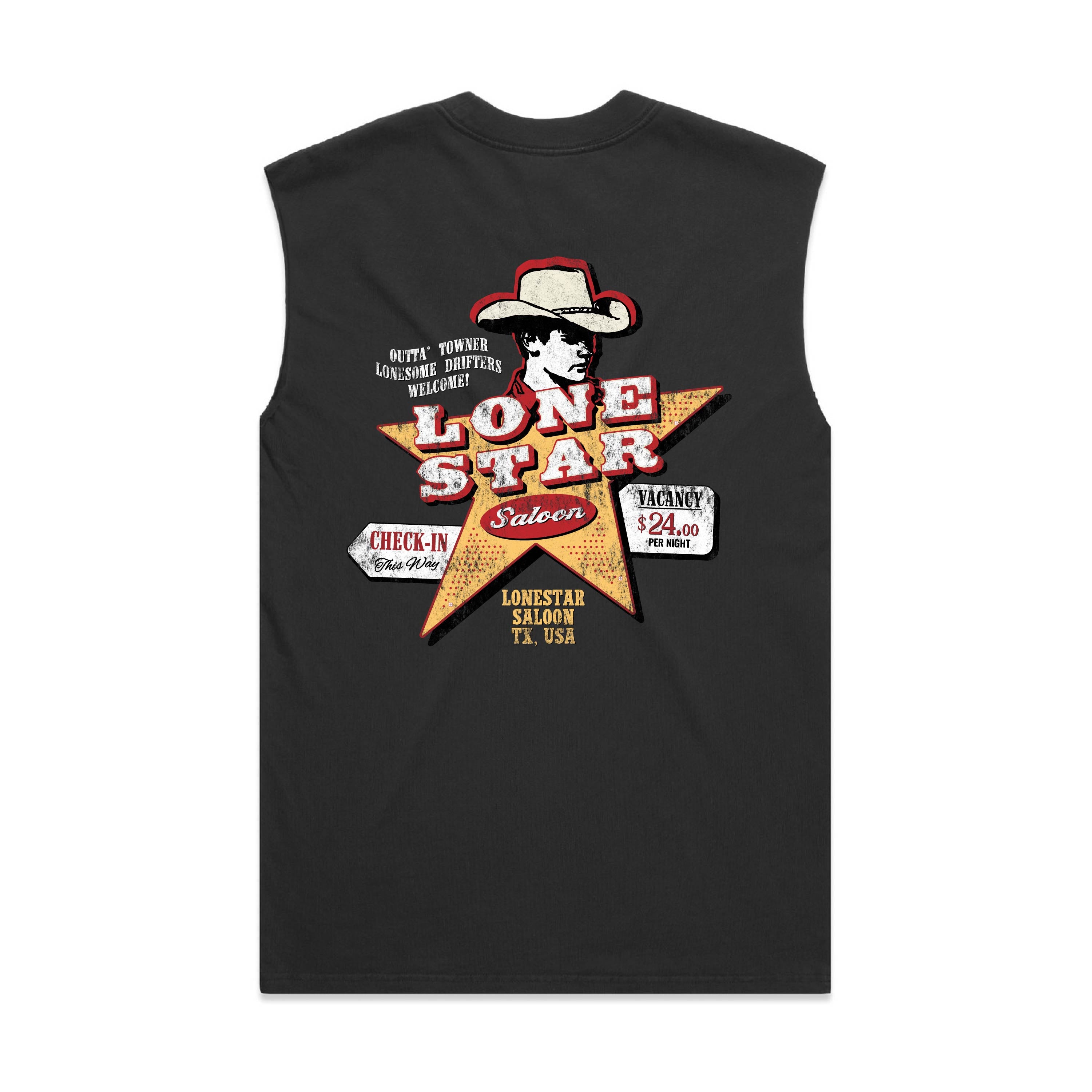 LONESTAR SALOON - MENS HEAVY FADED TANK