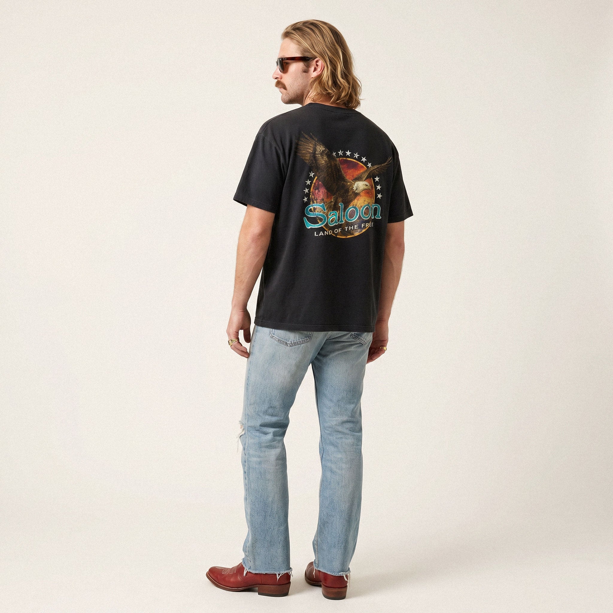 Eagle Land Of The Free - Faded Heavy Tee