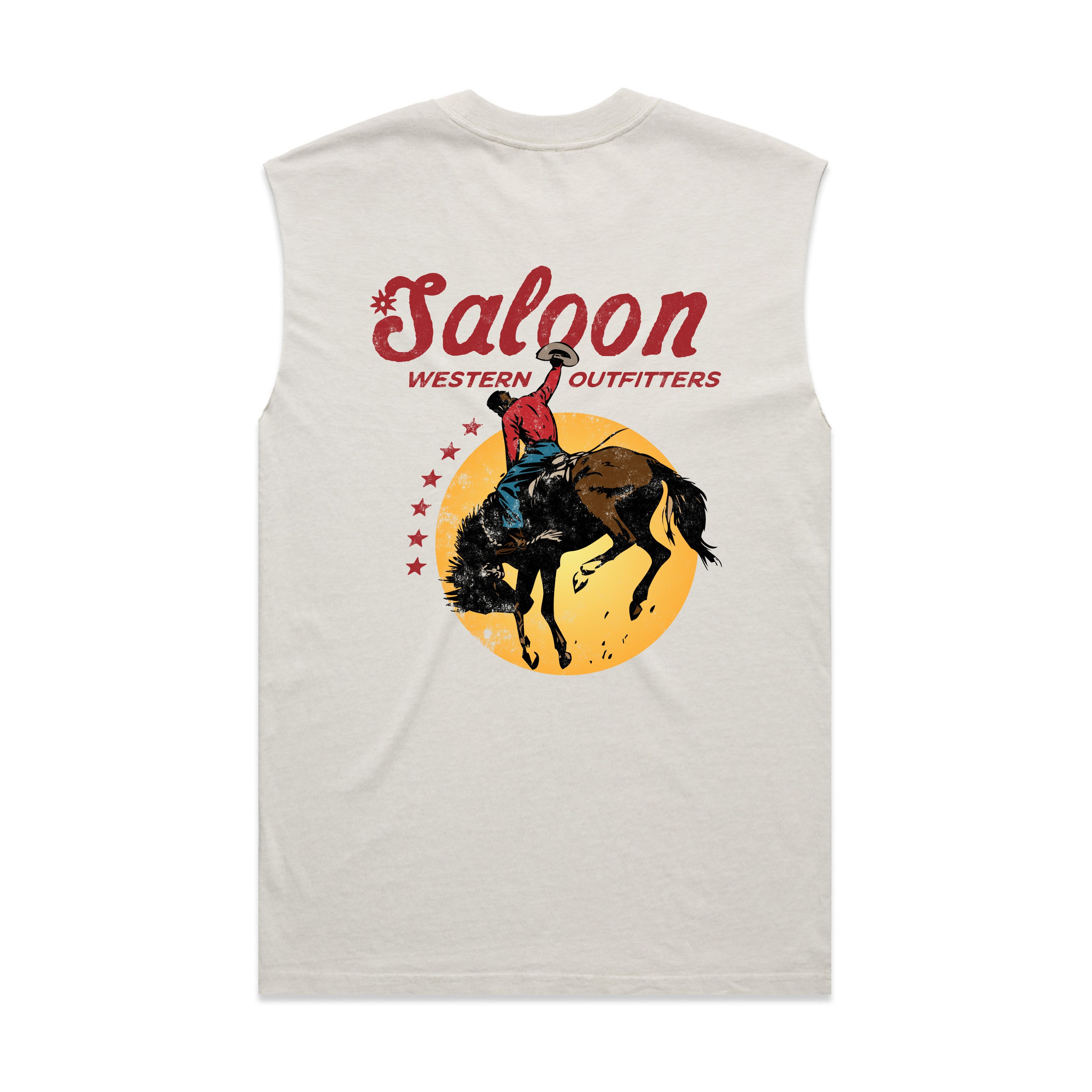 SALOON BUCKING BRONCO - MENS HEAVY FADED TANK