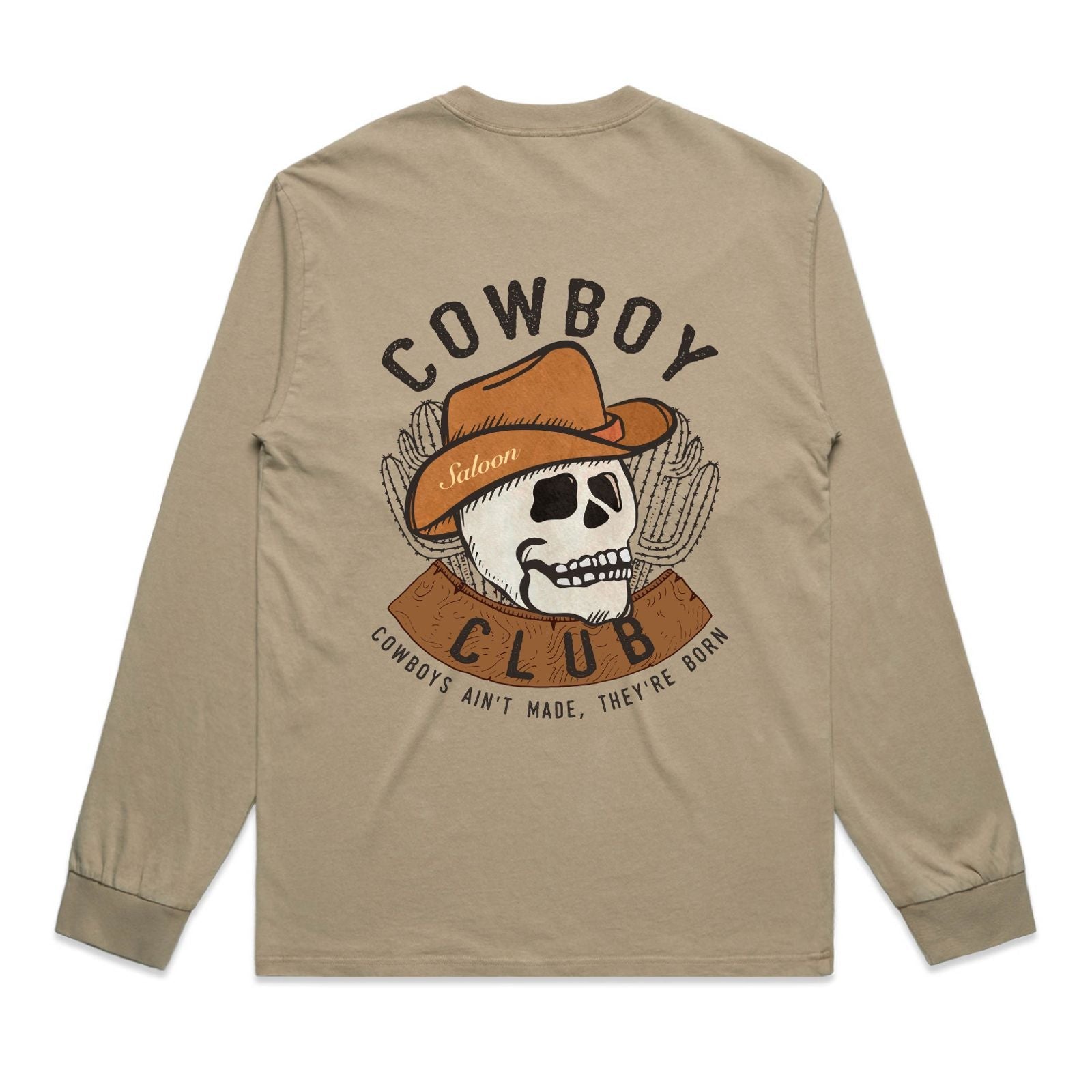 Cowboy Club Skull - Long Sleeve Tee