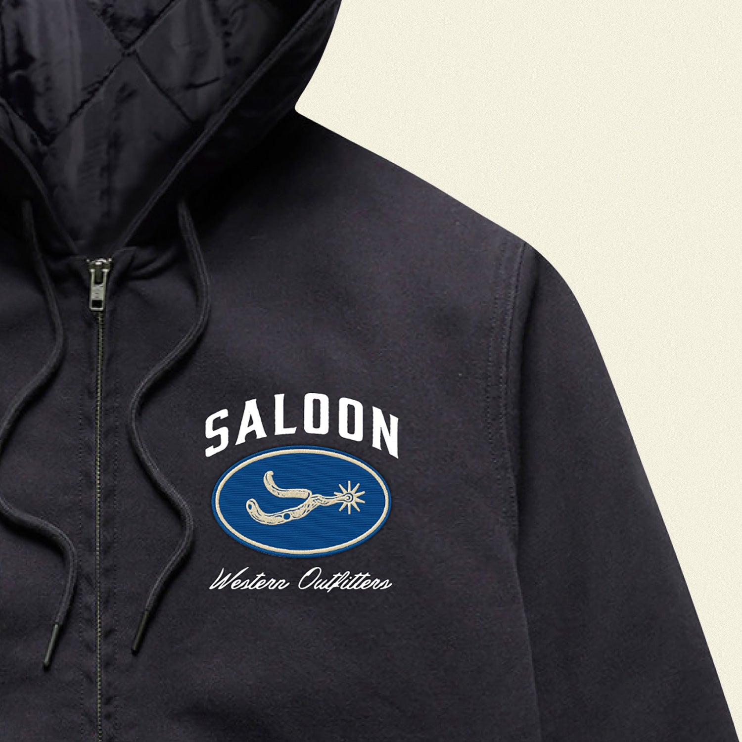 Spurline Canvas Hood Bomber