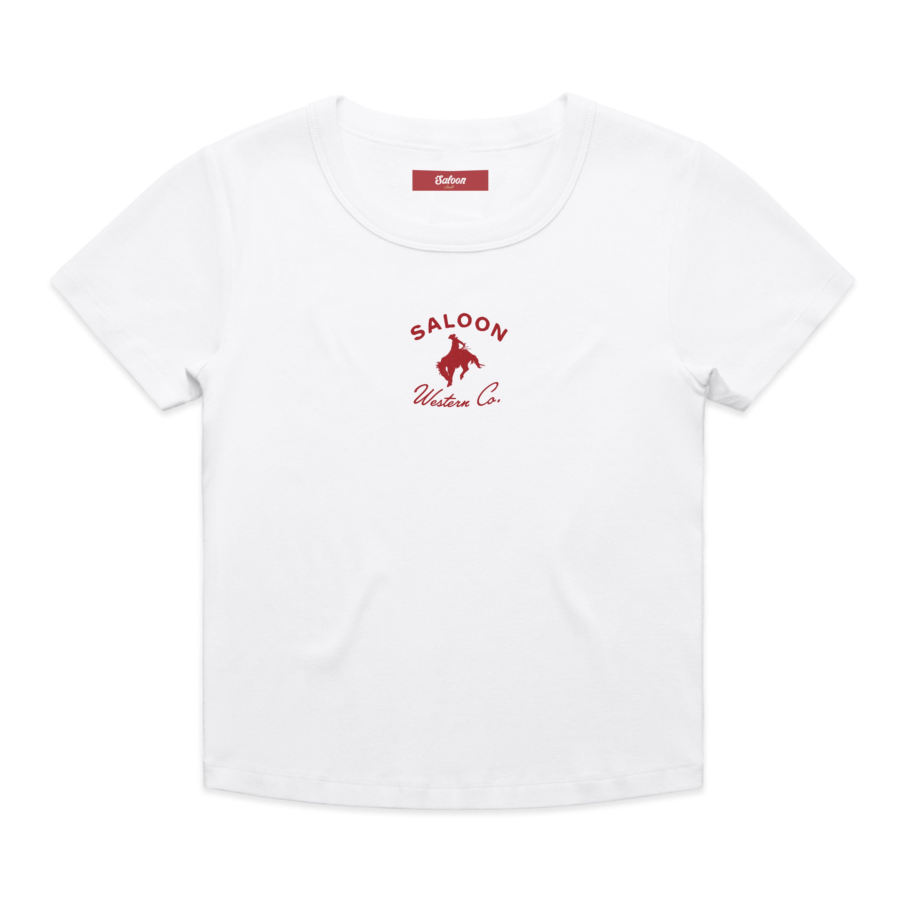 Saloon Cowboy Wo's Baby Tee - White