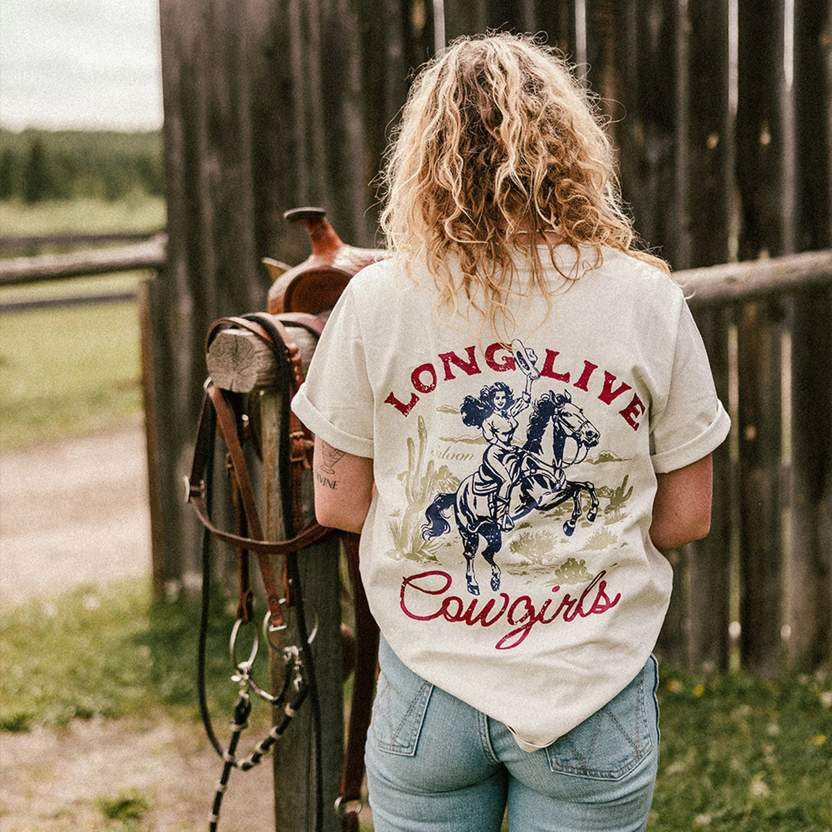 Long Live Cowgirls - Wo's Heavy Faded Tee [Archive Sale]