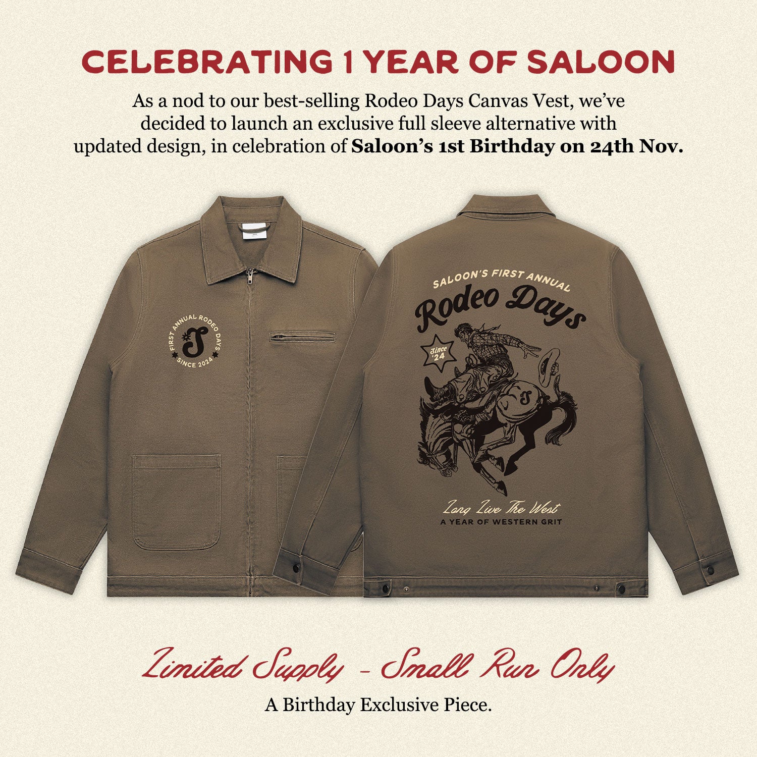 SALOON 1ST ANNUAL RODEO DAYS CANVAS JACKET